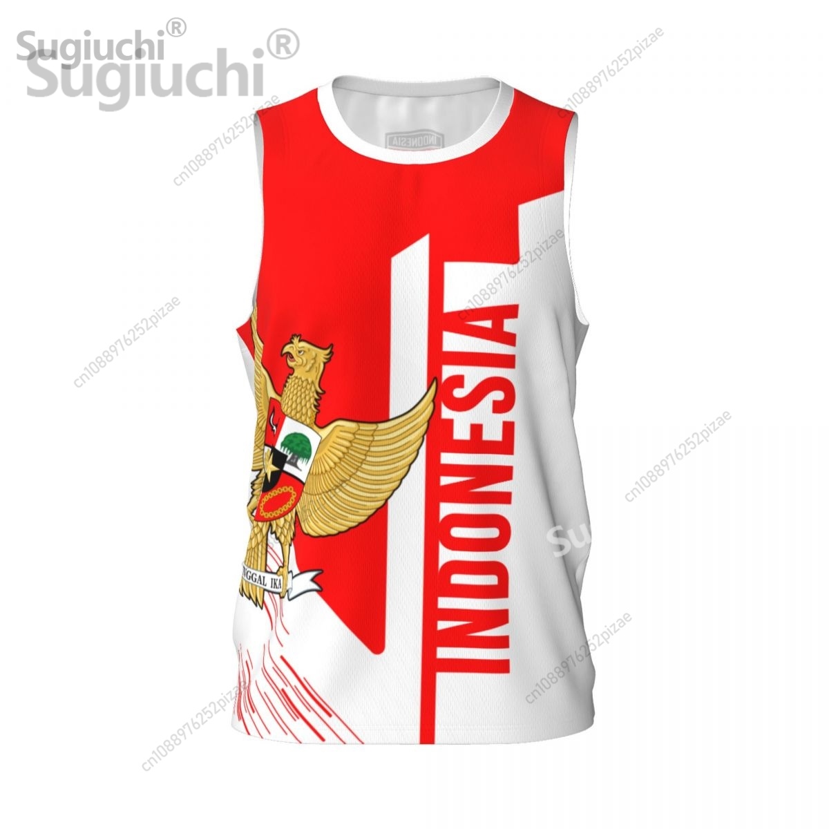 3D Printing Indonesia - Kaos Olahraga Bendera Indonesia 3D Nomor