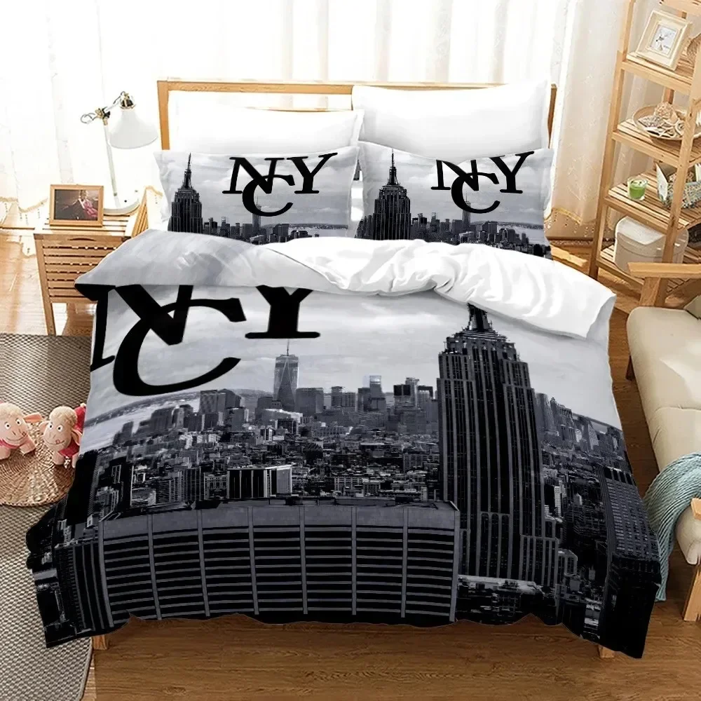 3D Printing York - Set Sprei 3D Print Pemandangan Kota