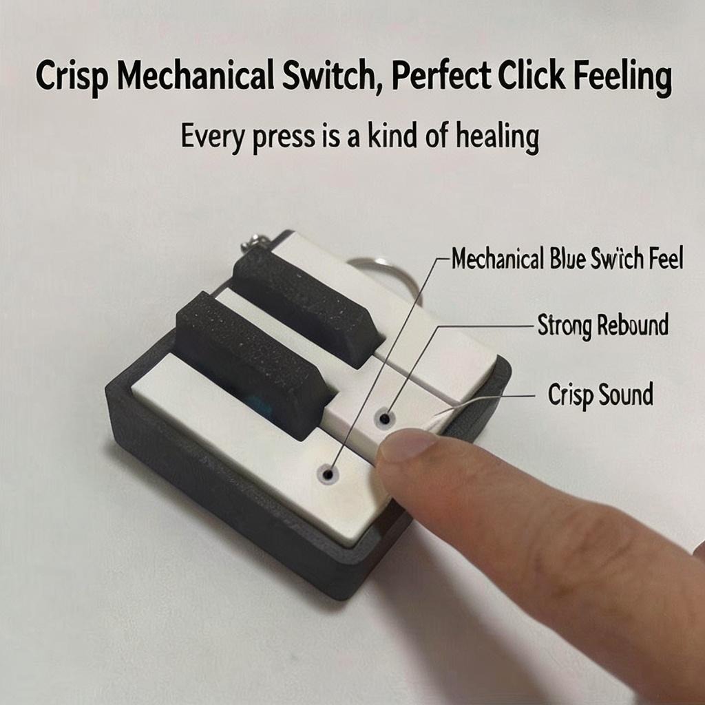 3D Printing Keychain - Keyboard Piano 3D Cetak Digital yang