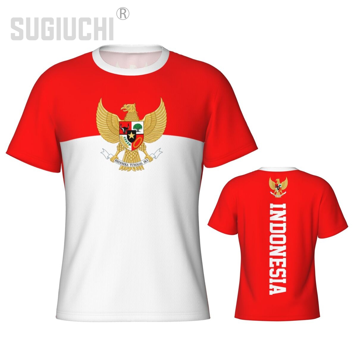 3D Printing Indonesia - Kaus Olahraga Ketat Bendera Indonesia 3D