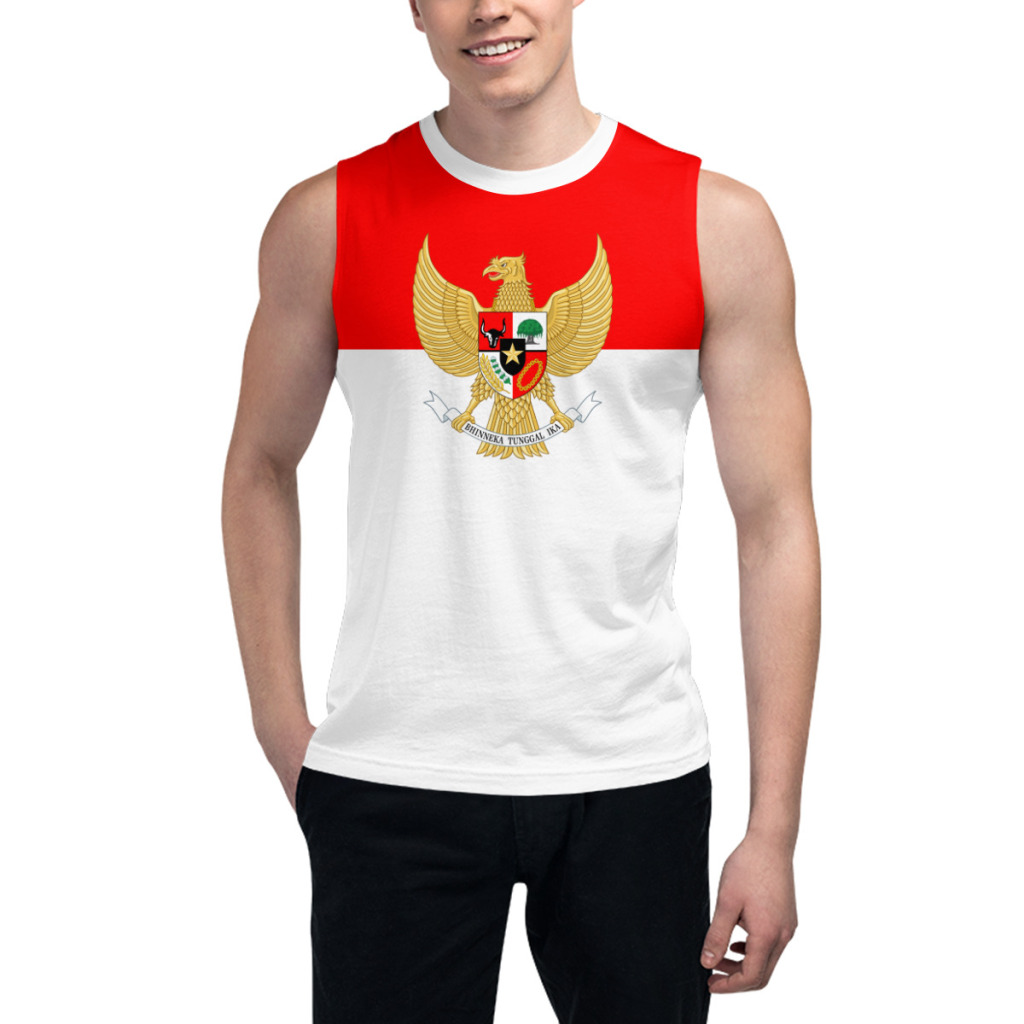 3D Printing Indonesia - Kaos Tanpa Lengan Bendera Indonesia 3D