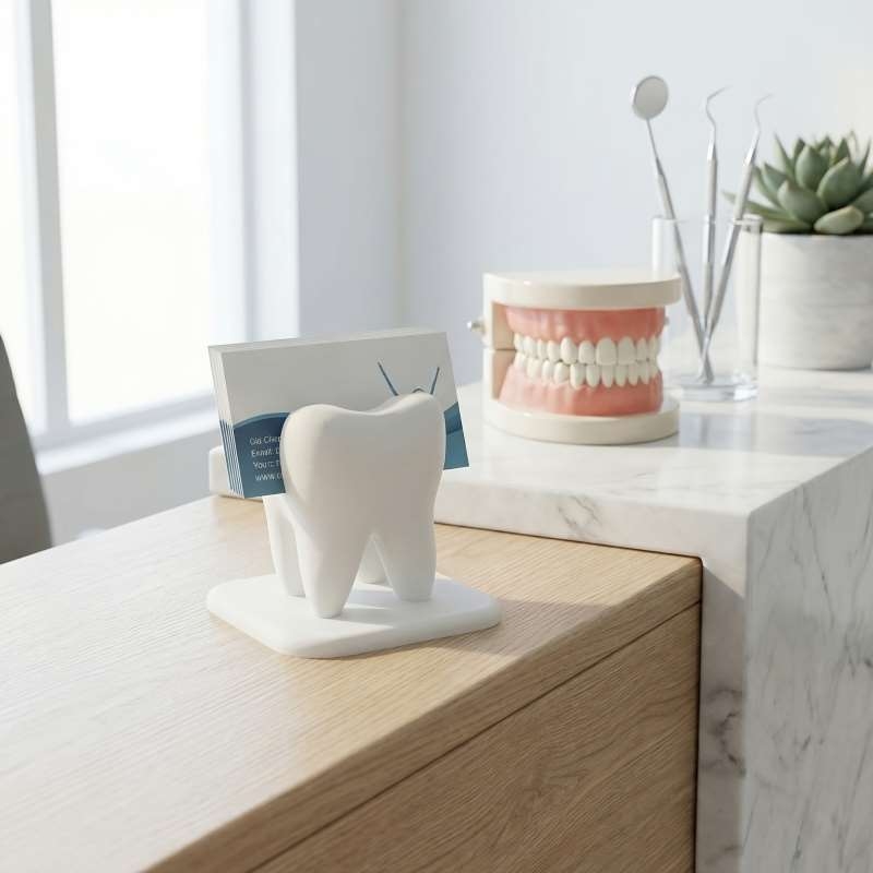 3D Printing Dental - Tempat Kartu Nama Berbentuk Gigi Cetak