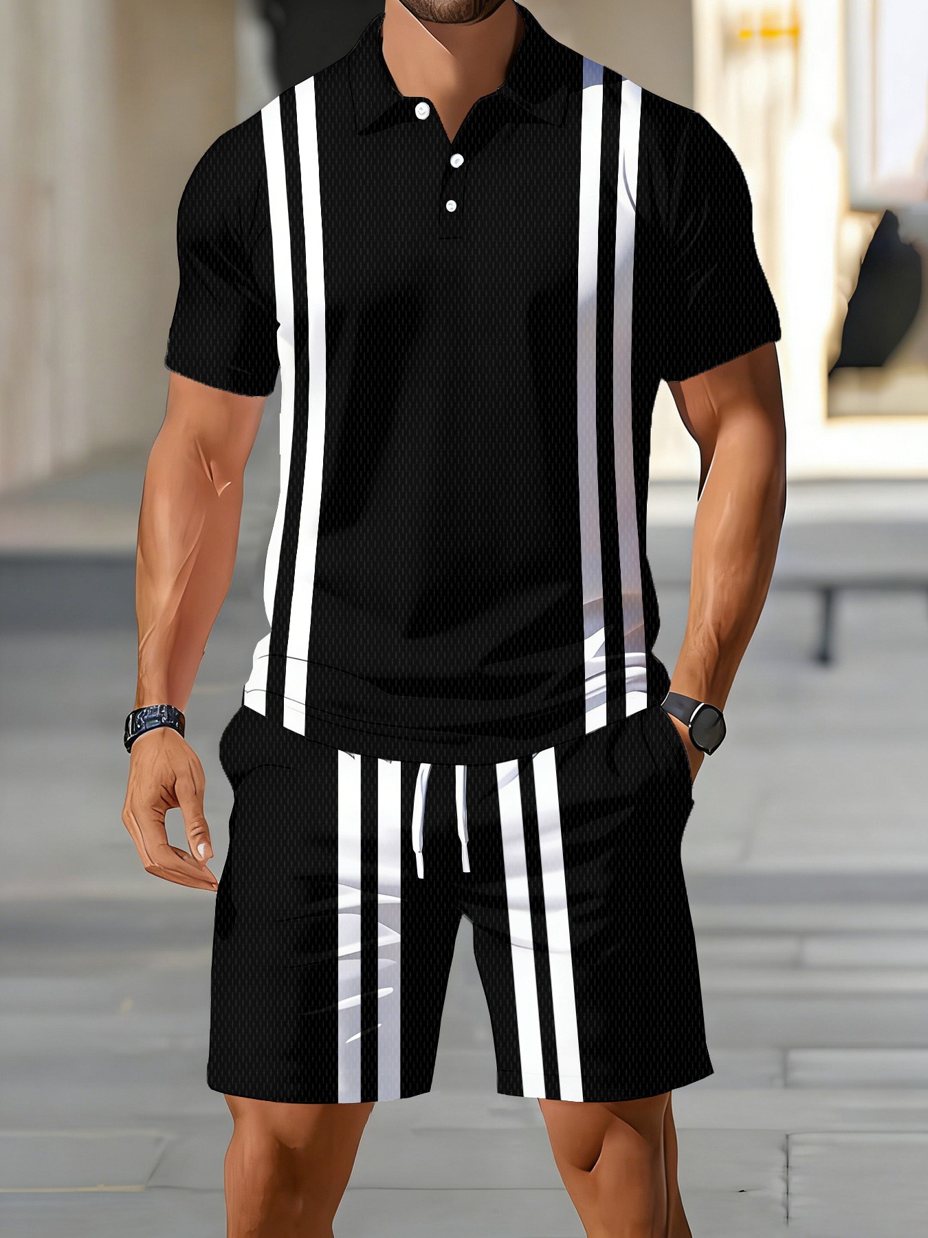 3D Printing Design Free - Set Kaos Polo Lengan Pendek Pria
